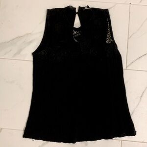 Lucky brand top with lace front black size small